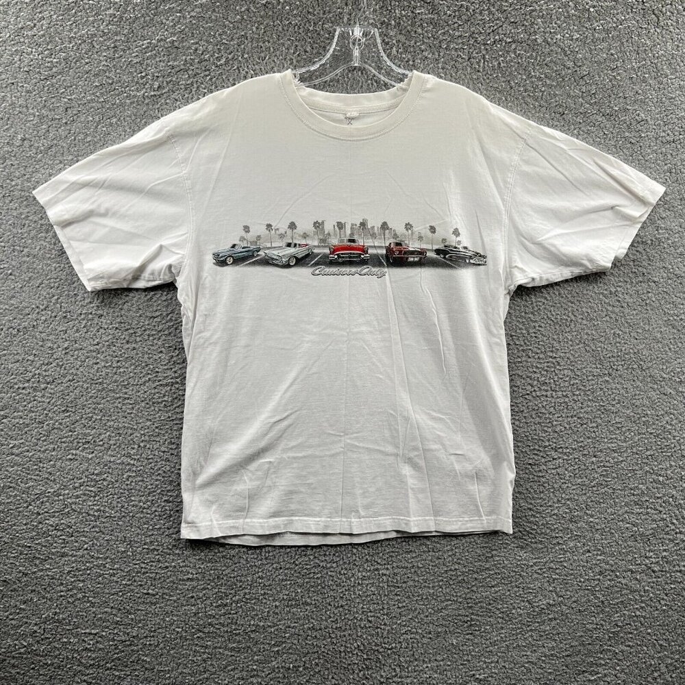 Paradise‎ Shores Mens Shirt Large White Cruisers Only Short Sleeve Pullover Tee